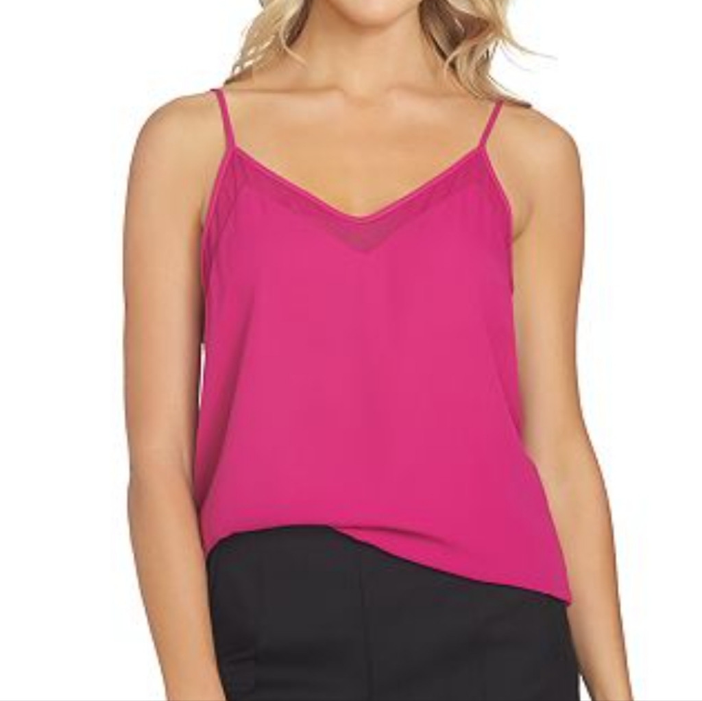 1. State Pink Chiffon Inset Camisole Size Medium